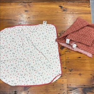 Itzy Ritzy swaddle cover & First Impressions Holiday Baby Cotton Blanket